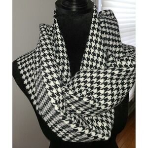 Men Womens Winter Warm 100% CASHMERE Scarf Black / White Houndstooth SOFT